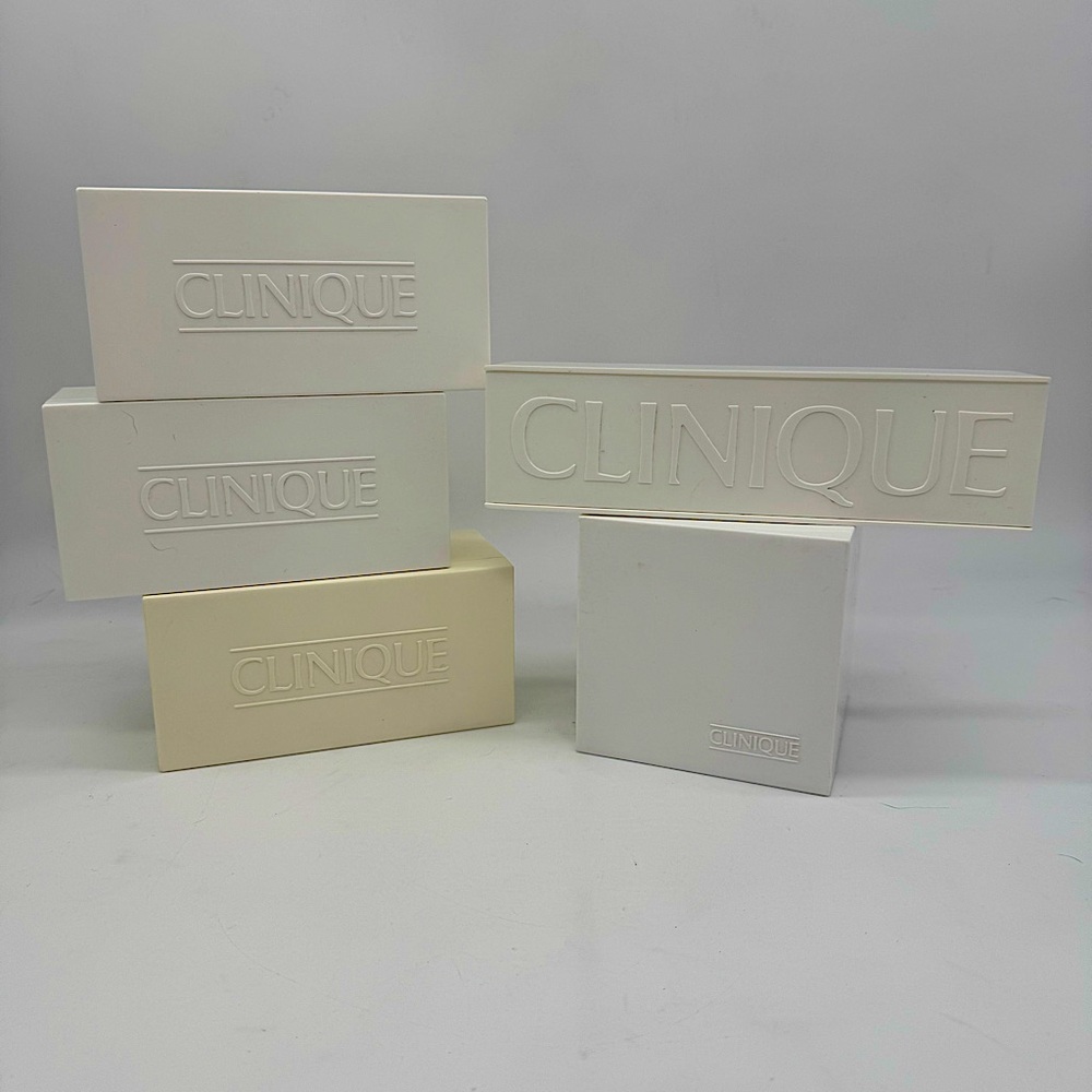 Vintage CLINIQUE Five Plastic Makeup Boxes
